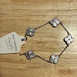 Elegant Stainless Steel Floral Bracelet